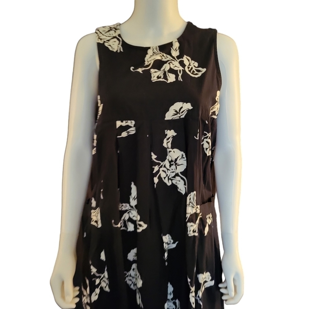 Vintage Laura Adams Swing Dress Black White M